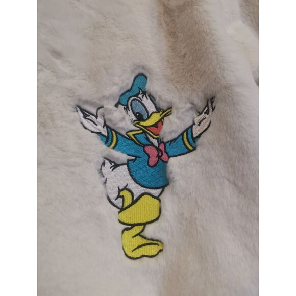 Disney Jacket Women Large Mickey Mouse Minnie Daisy Donald Faux Fur Zip Core New - Picture 5 of 9